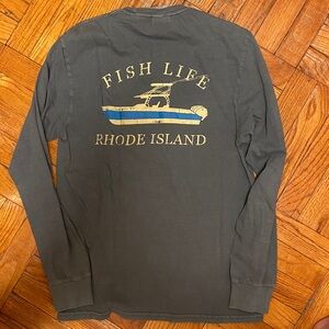 Port & Company Fish Life Rhode Island Men’s Long Sleeve Crew